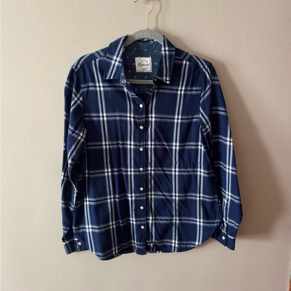 JACHS Girlfriend Plaid Navy Shirt